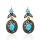 Wholesale Turquoise Blue Stone Women Hanging Earrings
